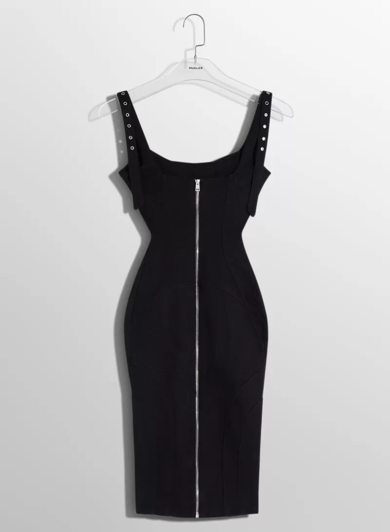 Cheap MUGLER bi-color buckled denim dress