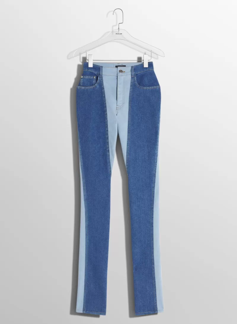 Sale MUGLER bi-tone blue skinny jeans