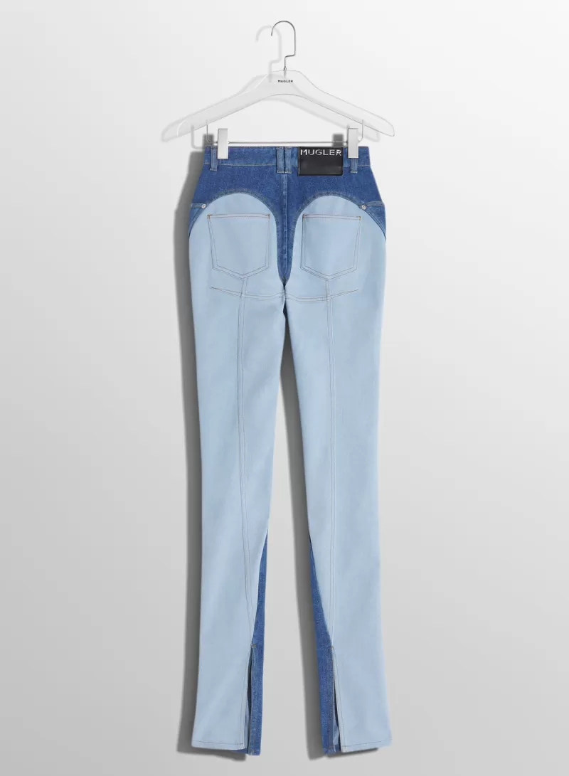 Sale MUGLER bi-tone blue skinny jeans