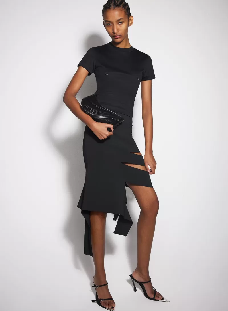 Cheap MUGLER black bandage knit skirt