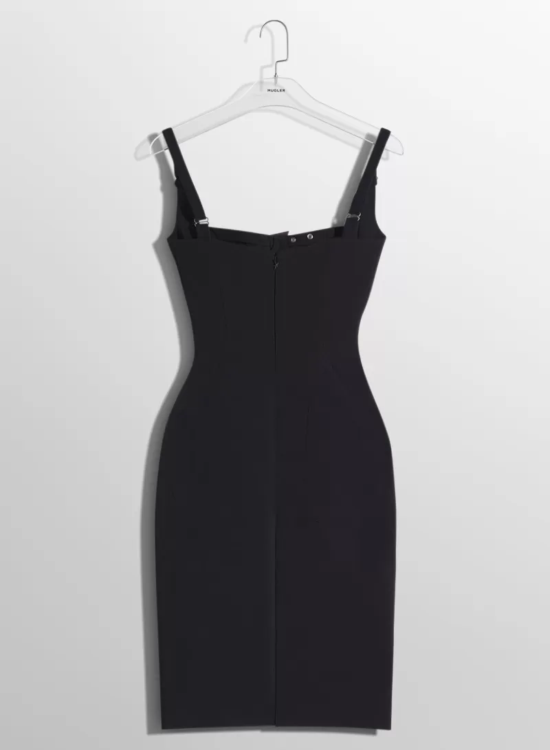 Online MUGLER black buckled bustier dress