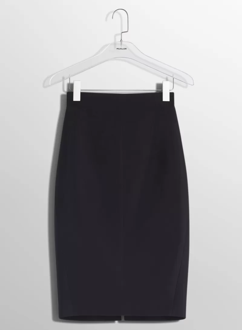 Discount MUGLER black buckled tailored skirt