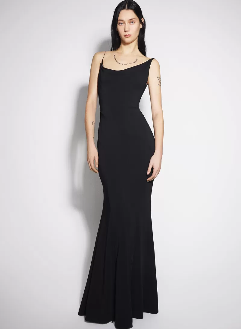 black_crepe_gown_with_metallic_detail_3-1.webp Online MUGLER black crepe gown with metallic detail