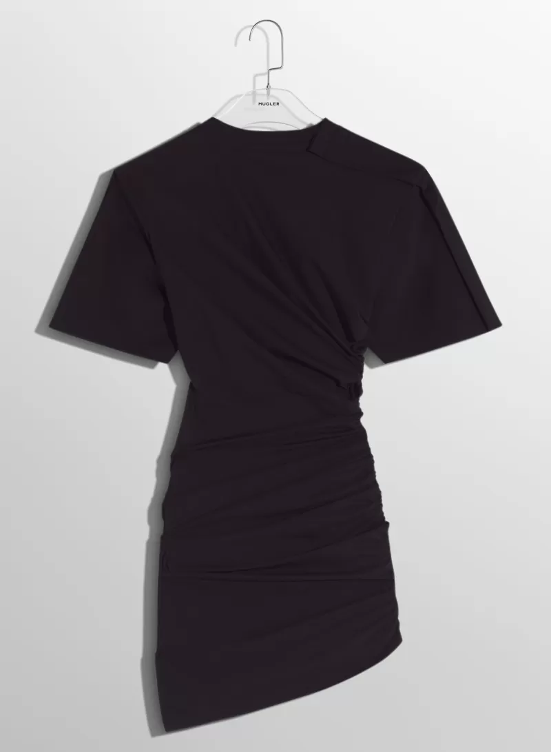 black_draped_pierced_day_dress_1-1.webp Discount MUGLER black draped pierced day dress