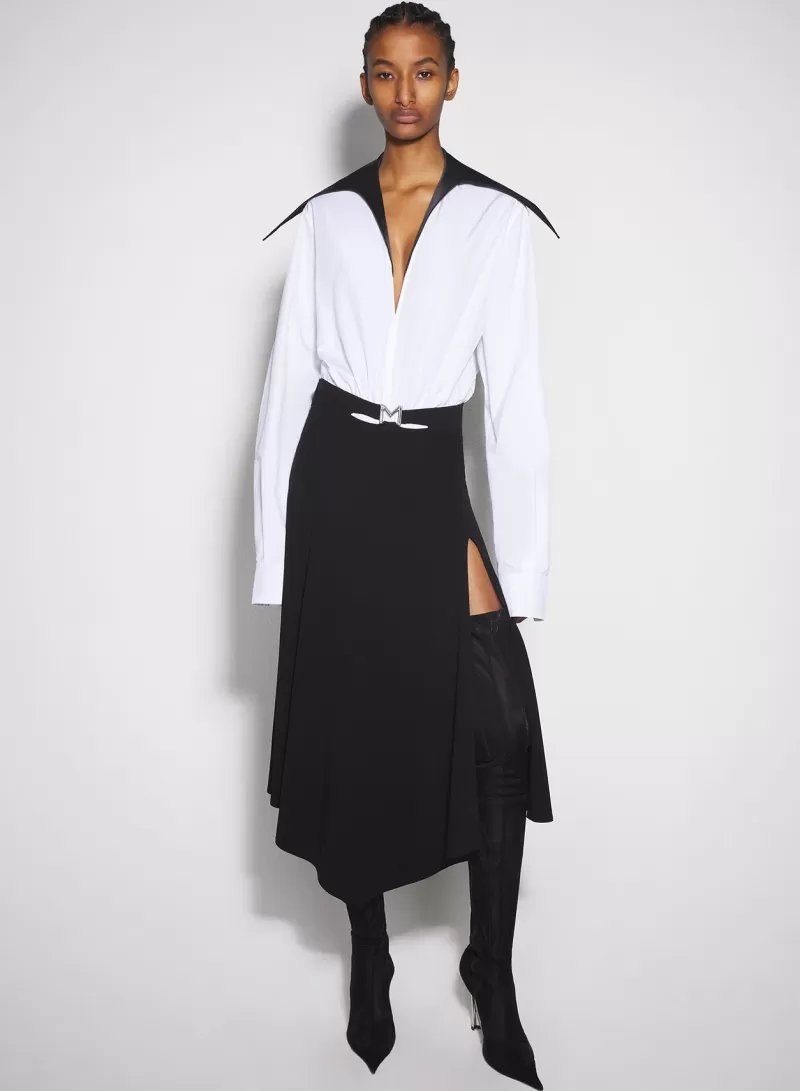 Clearance MUGLER black m slitted skirt