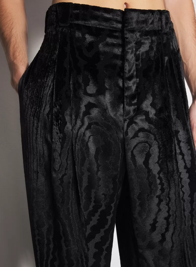 Flash Sale MUGLER black moiré velvet trousers