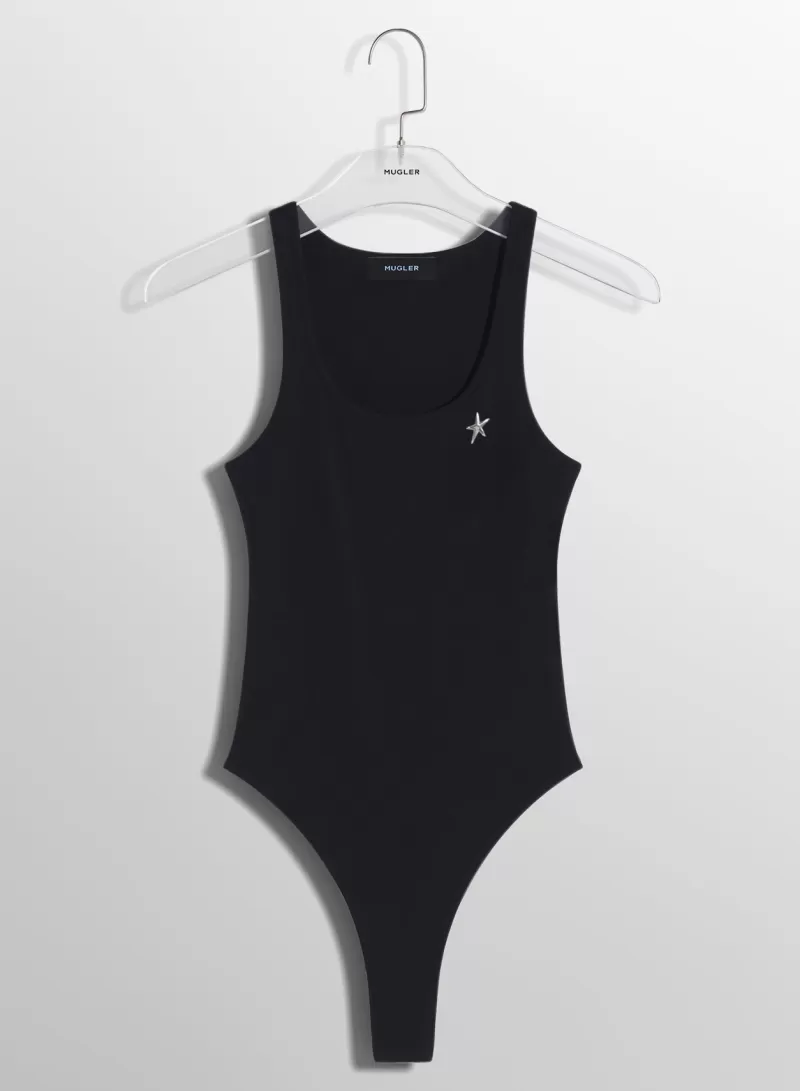 Cheap MUGLER black star bodysuit