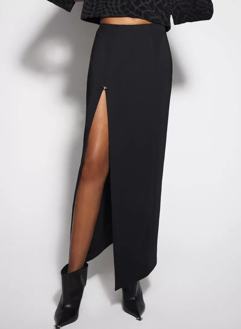 New MUGLER black pierced pencil skirt