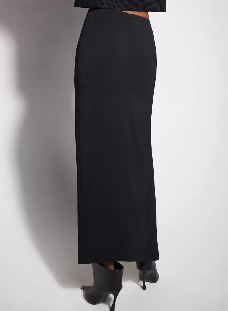 New MUGLER black pierced pencil skirt