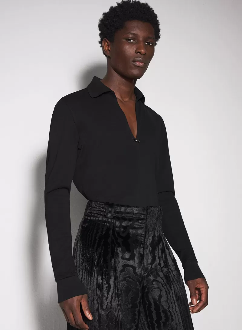 Flash Sale MUGLER black pierced polo