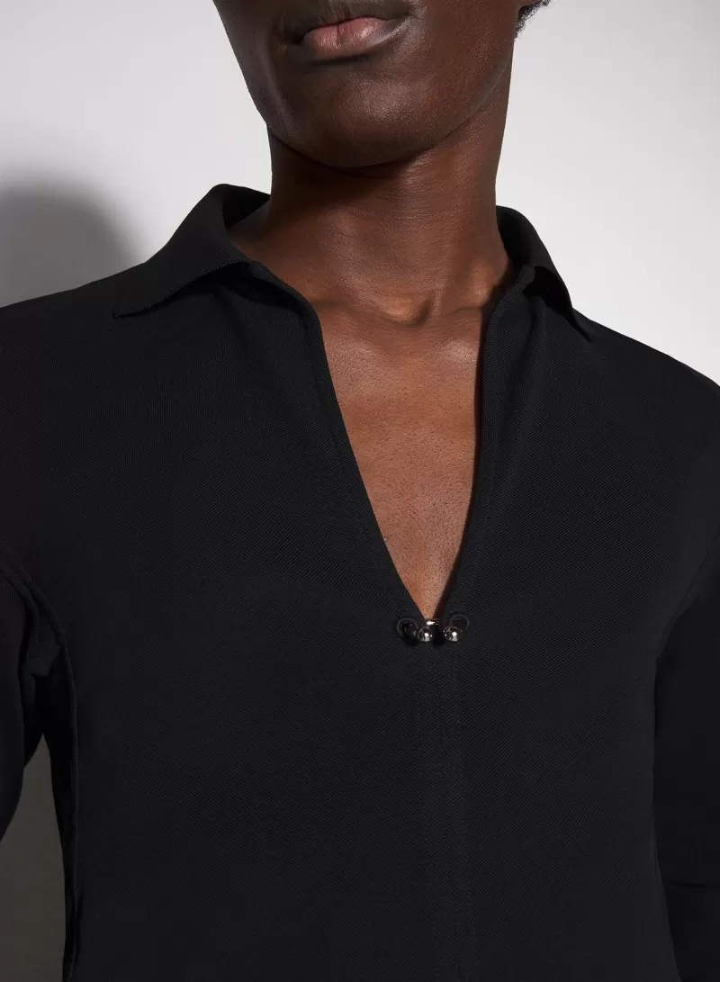Flash Sale MUGLER black pierced polo