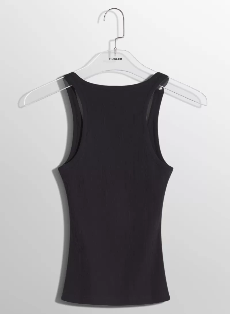 Discount MUGLER black pierced tank top