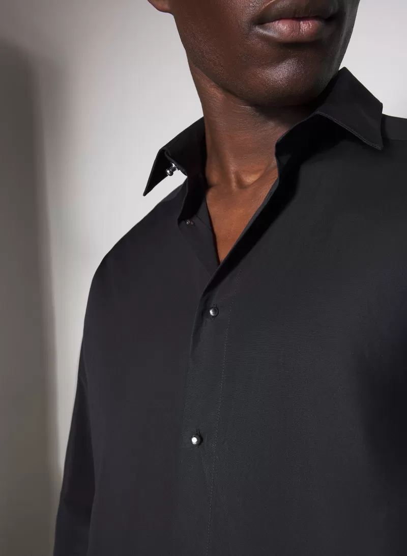 Outlet MUGLER black poplin shirt