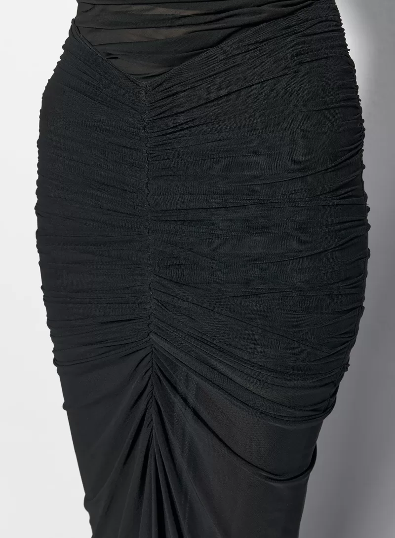black_ruched_mesh_skirt_2-1.webp Fashion MUGLER black ruched mesh skirt