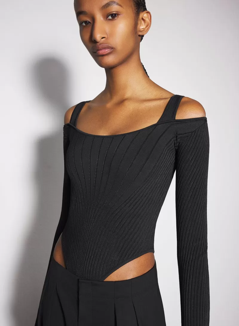 Store MUGLER black sculpting knit bodysuit