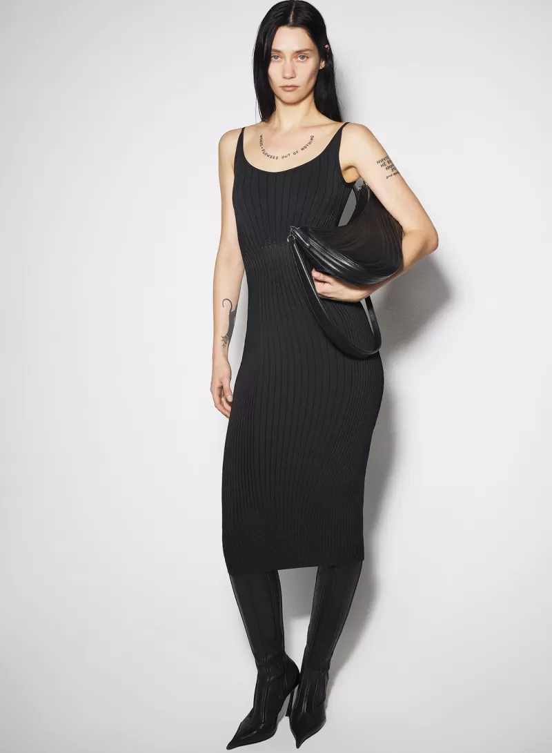 Hot MUGLER black sculpting knit dress