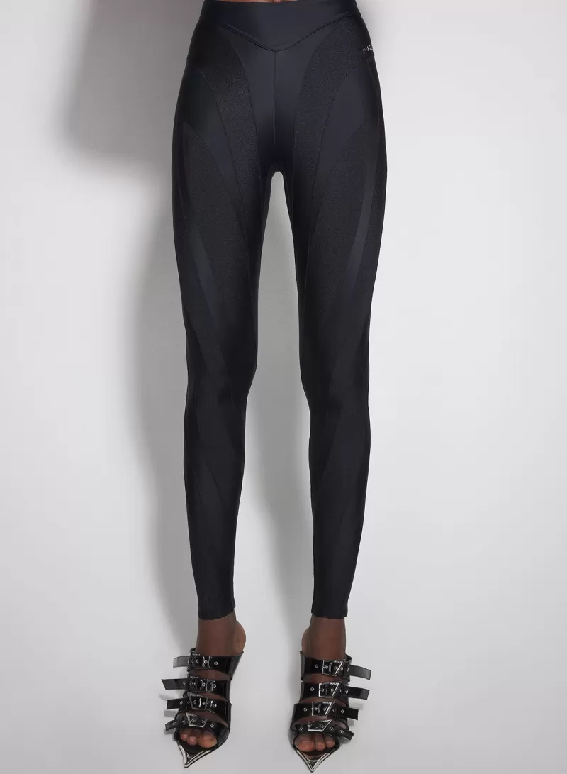 Discount MUGLER black spiral leggings