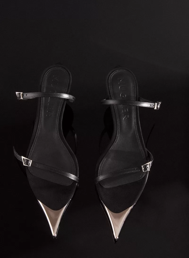 black_suede_fang__sandals_1-2.webp New MUGLER Black suede Fang 95 sandals