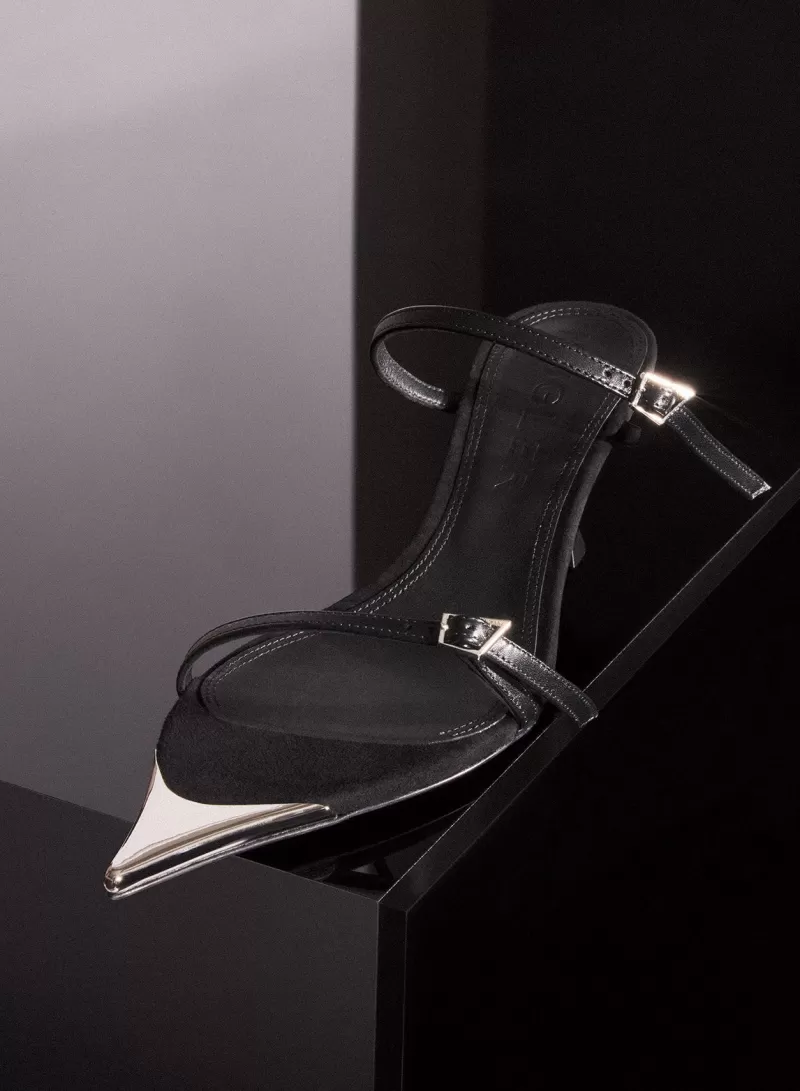 black_suede_fang__sandals_1-3.webp Online MUGLER Black suede Fang 55 sandals