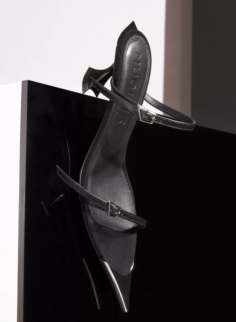 black_suede_fang__sandals_2-3.webp Online MUGLER Black suede Fang 55 sandals
