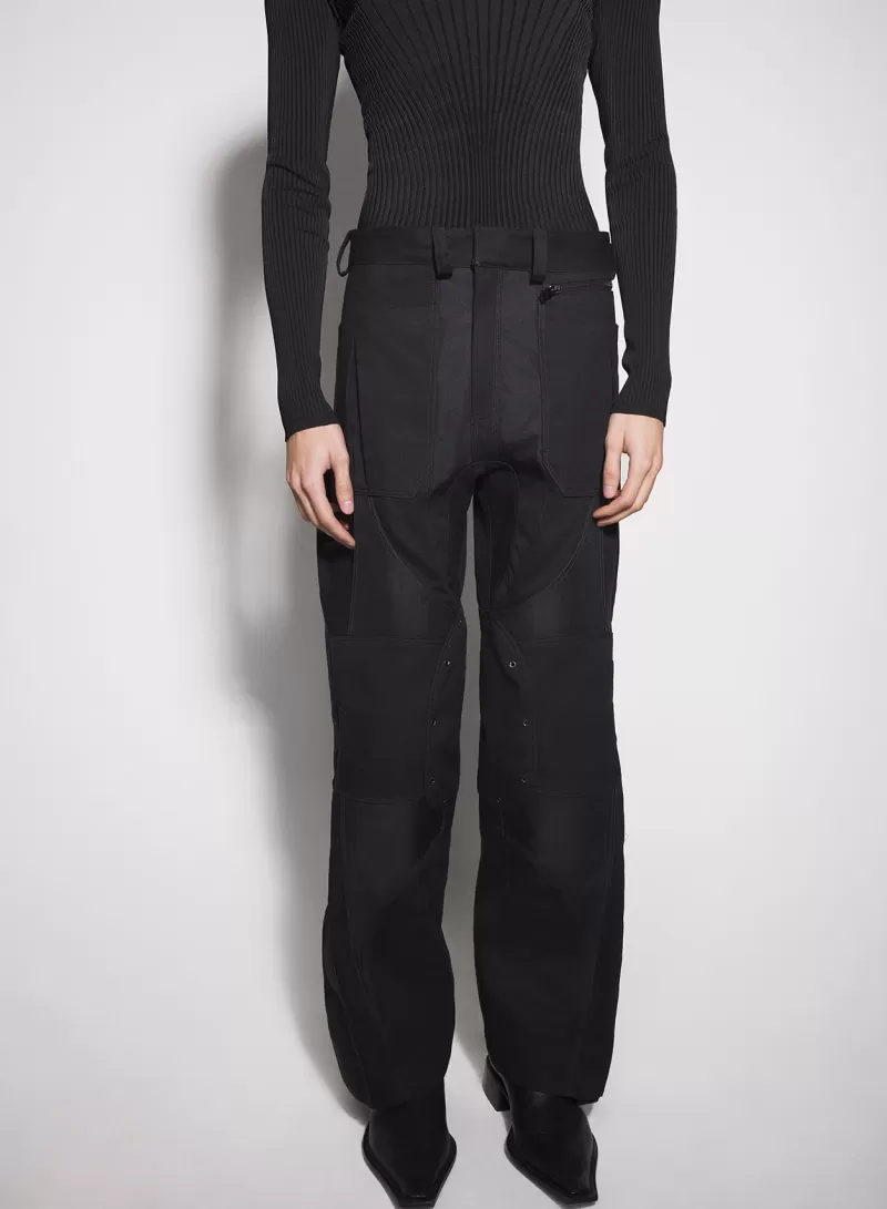 Sale MUGLER black technical fabric cargo pants