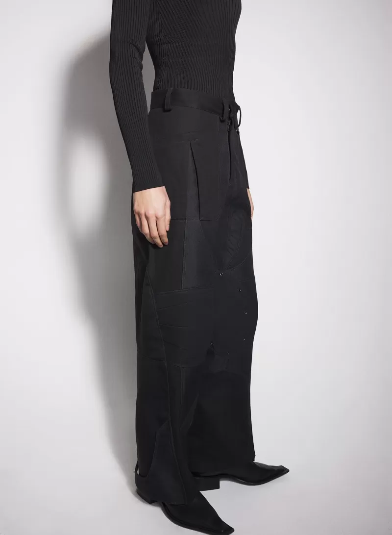 Sale MUGLER black technical fabric cargo pants