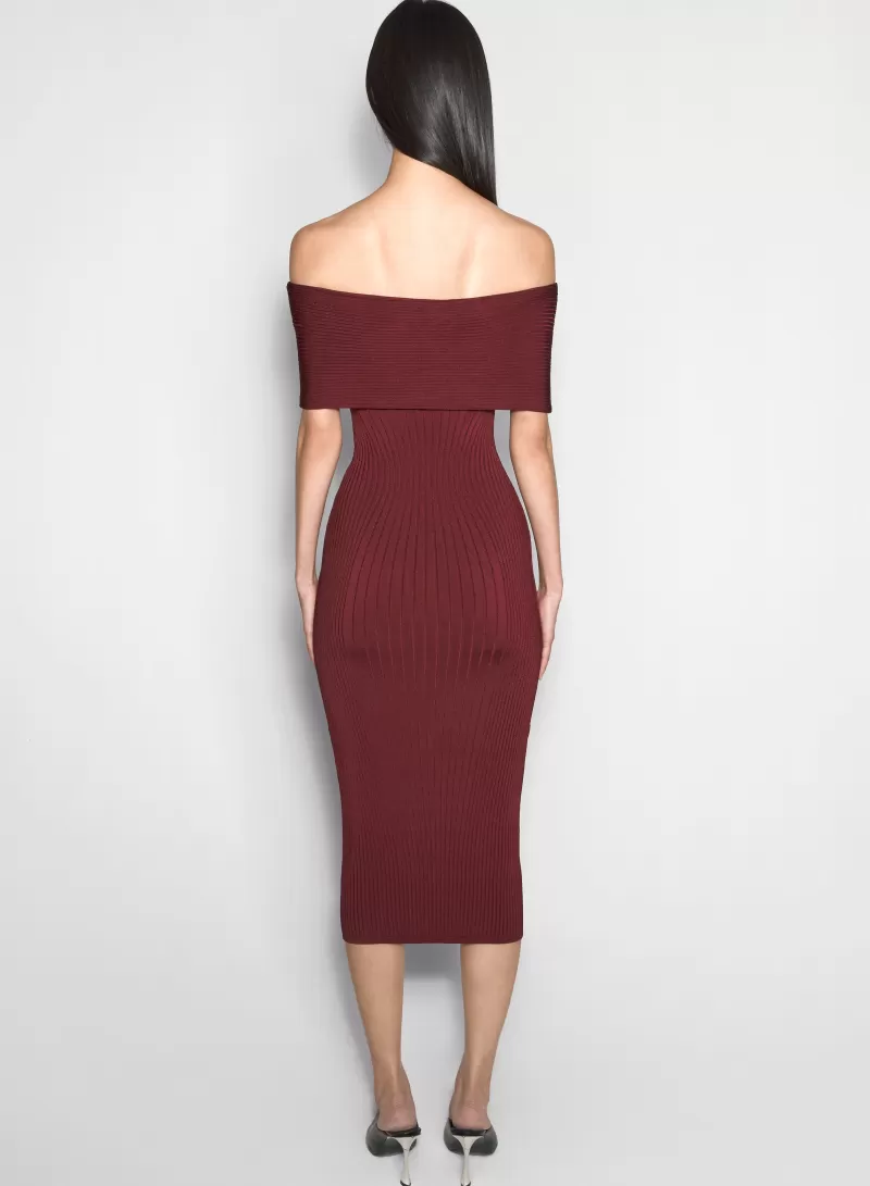 burgundy_offshoulder_sculpting_knit_dress_3-1.webp Discount MUGLER burgundy off-shoulder sculpting knit dress