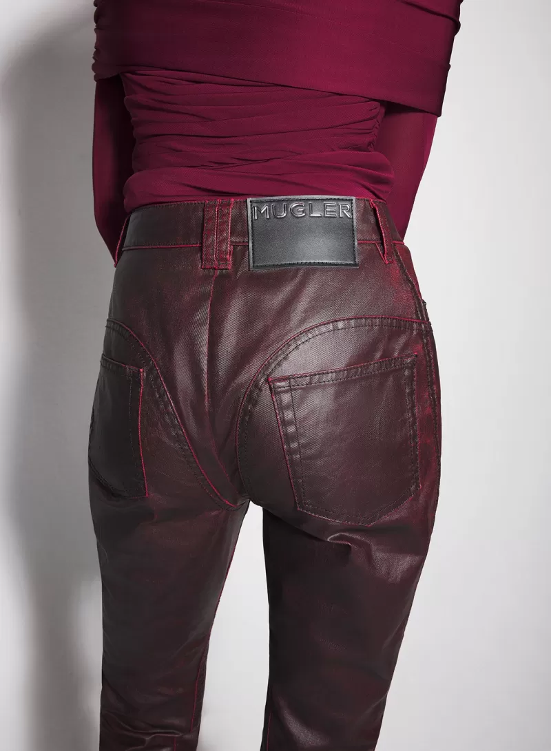 burgundy_waxed_denim_pants_3-1.webp Clearance MUGLER burgundy waxed denim pants