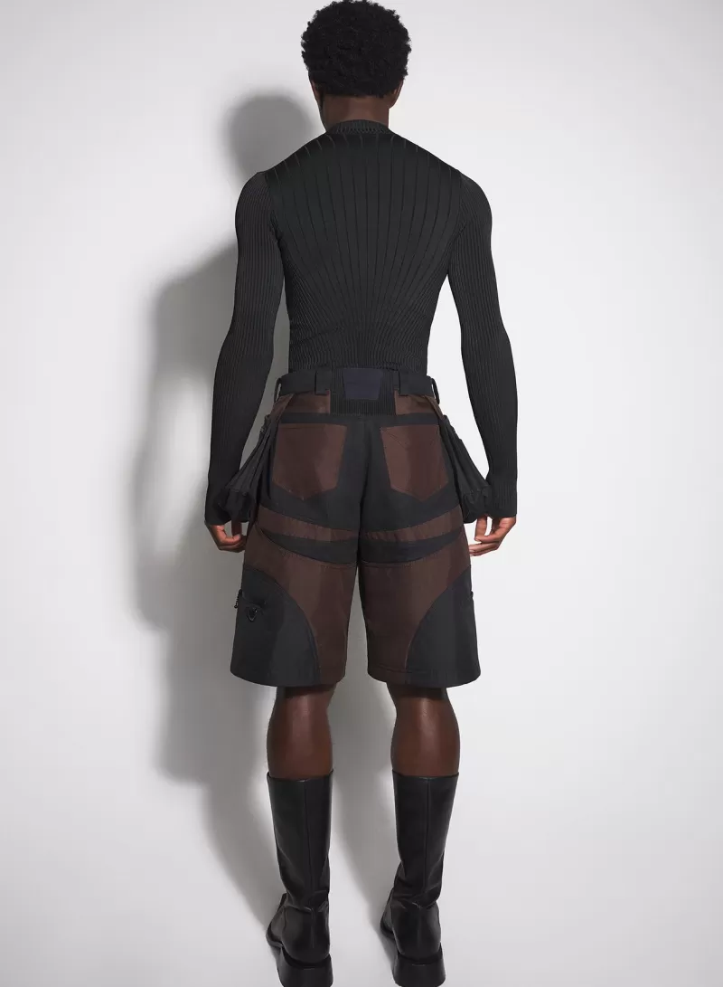 chocolate_technical_fabric_cargo_shorts_1-3.webp Cheap MUGLER chocolate technical fabric cargo shorts