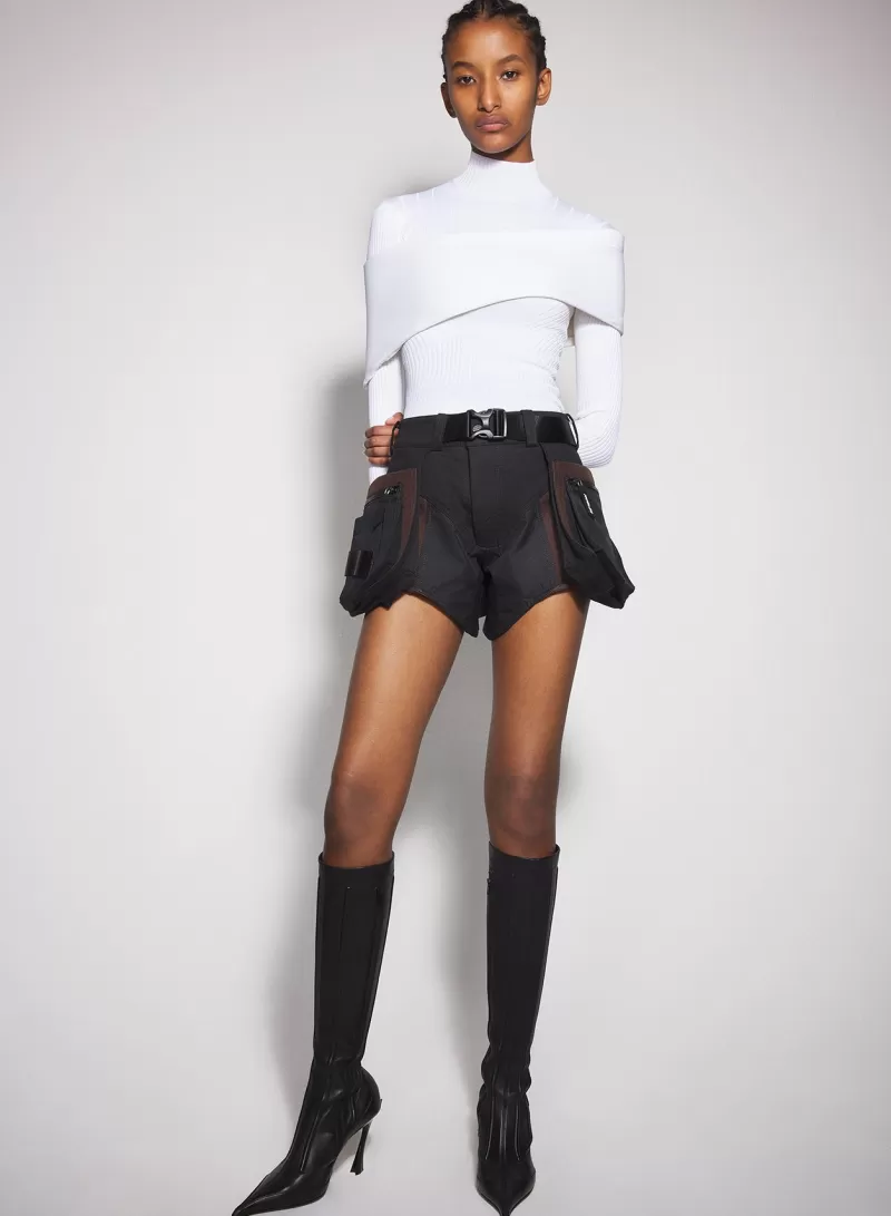 chocolate_technical_fabric_cargo_shorts_2-2.webp Cheap MUGLER chocolate technical fabric cargo shorts