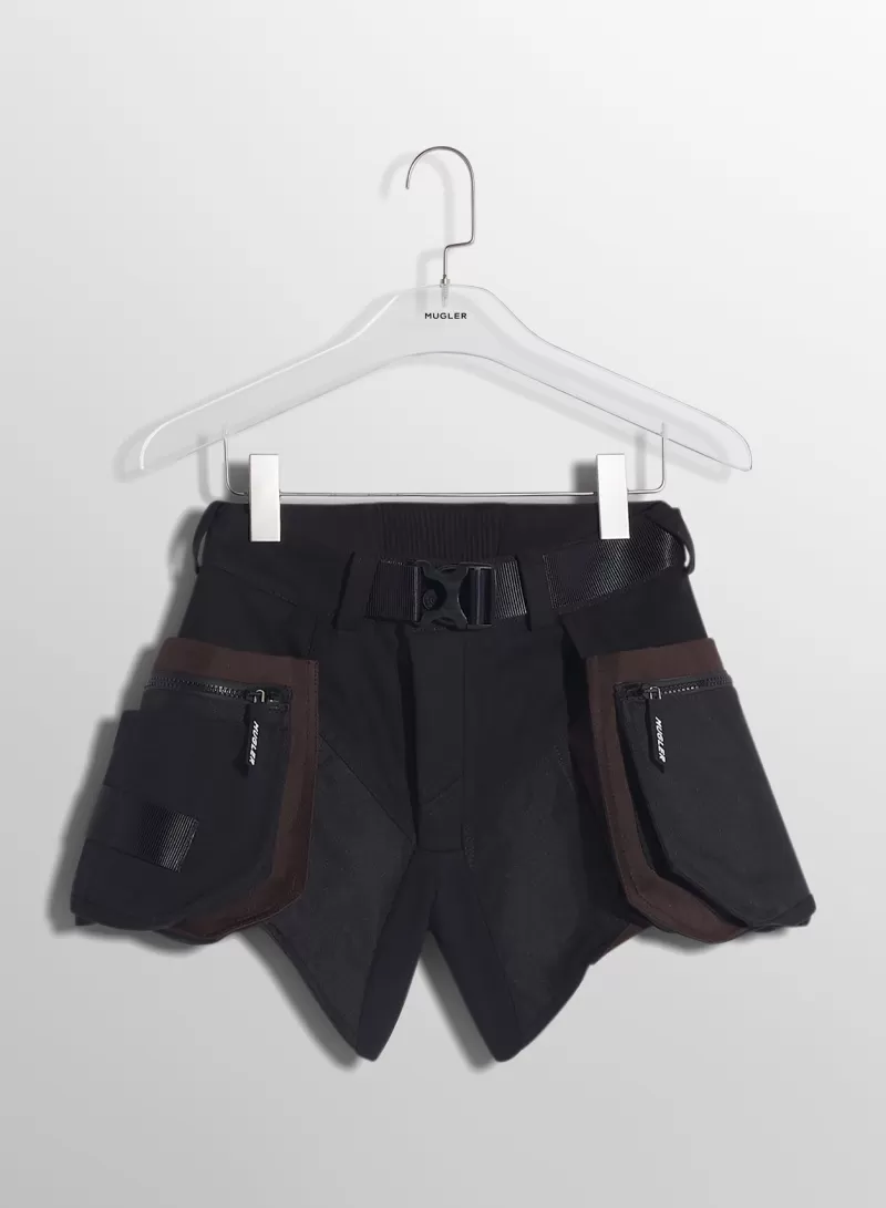 chocolate_technical_fabric_cargo_shorts_4-2.webp Cheap MUGLER chocolate technical fabric cargo shorts