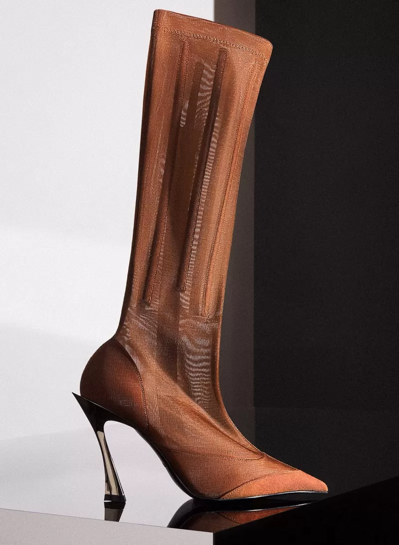cinnamon_mesh_fang__boots_0-1.webp Hot MUGLER Cinnamon mesh Fang 95 boots