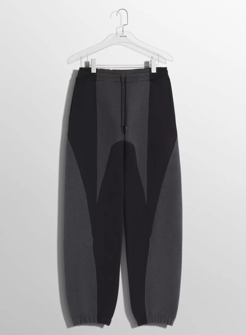 Outlet MUGLER grey light fleece track pants