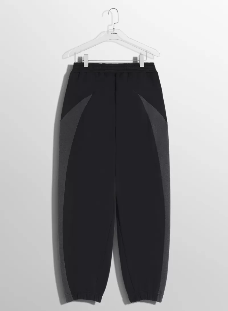 Outlet MUGLER grey light fleece track pants