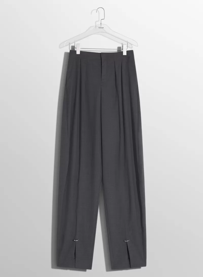 New MUGLER grey pierced loose tailored trousers