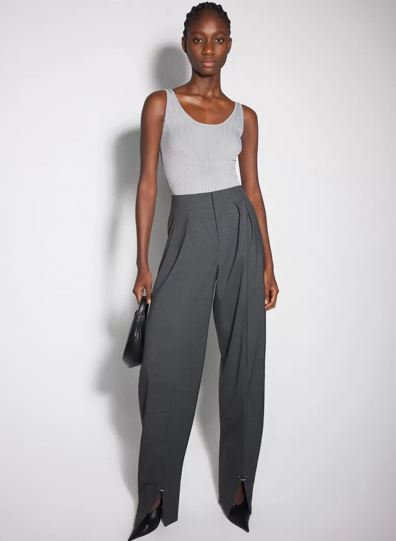 Best MUGLER grey sculpting knit tank top