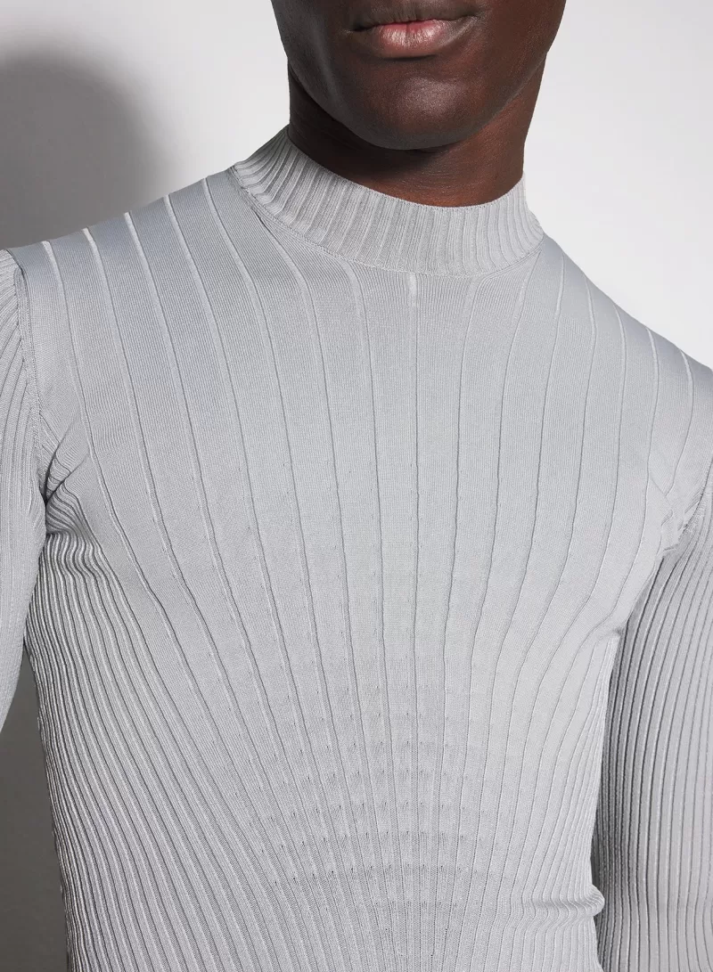 Sale MUGLER grey sculpting knit top