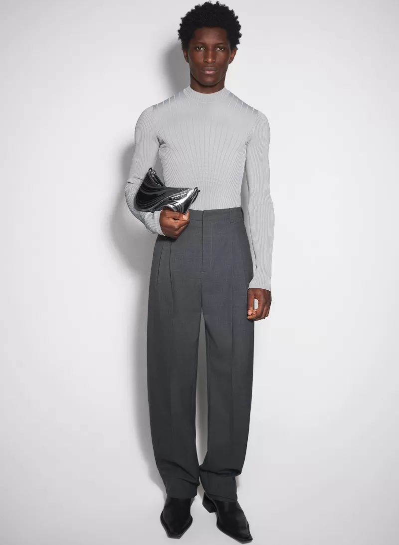 Sale MUGLER grey sculpting knit top