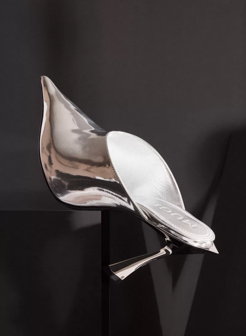 metallic_leather_fang__mules_2-2.webp Discount MUGLER Metallic leather Fang 95 mules