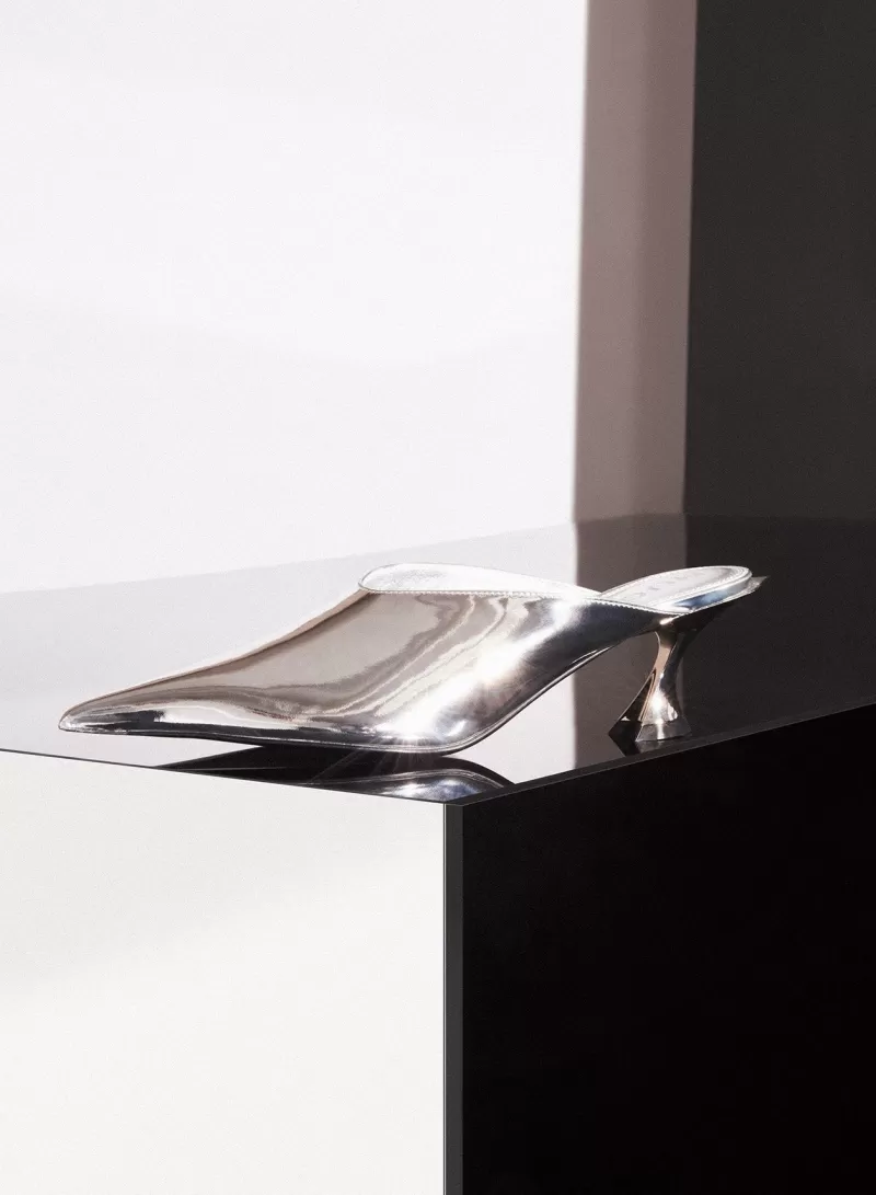 metallic_leather_fang__mules_2-3.webp Discount MUGLER Metallic leather Fang 55 mules