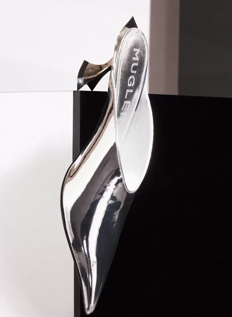 metallic_leather_fang__mules_3-3.webp Discount MUGLER Metallic leather Fang 55 mules