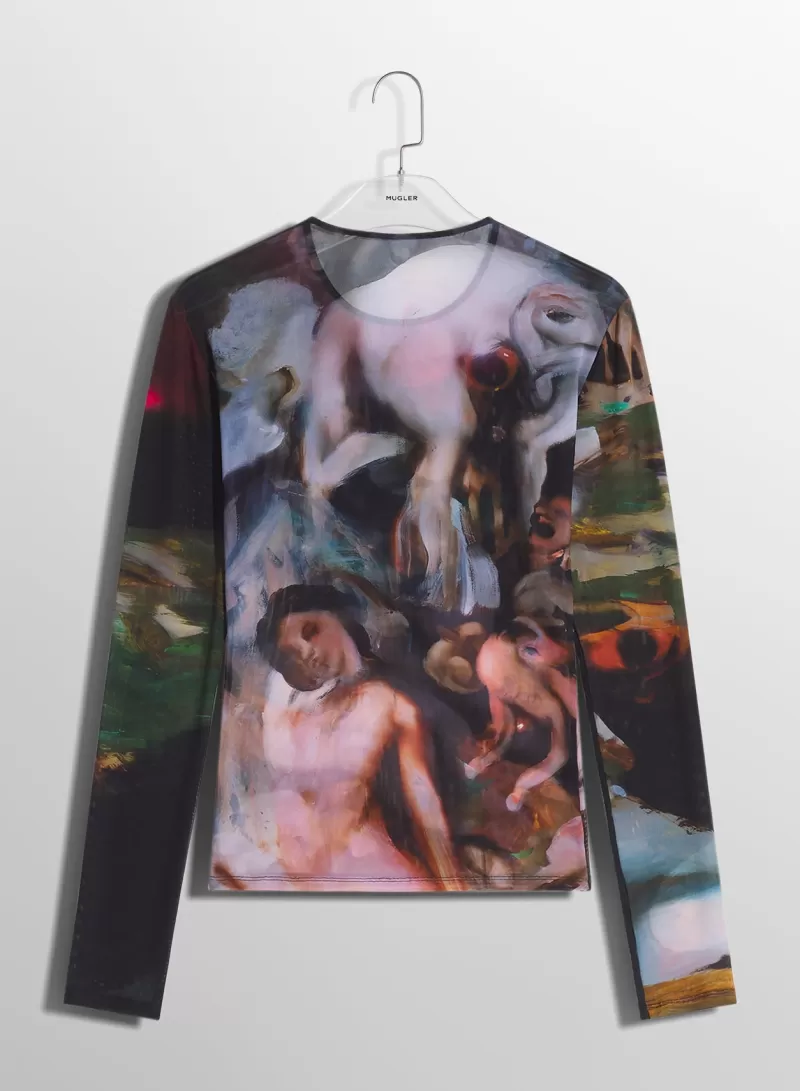 Sale MUGLER x Ambera Wellmann Impossession printed top