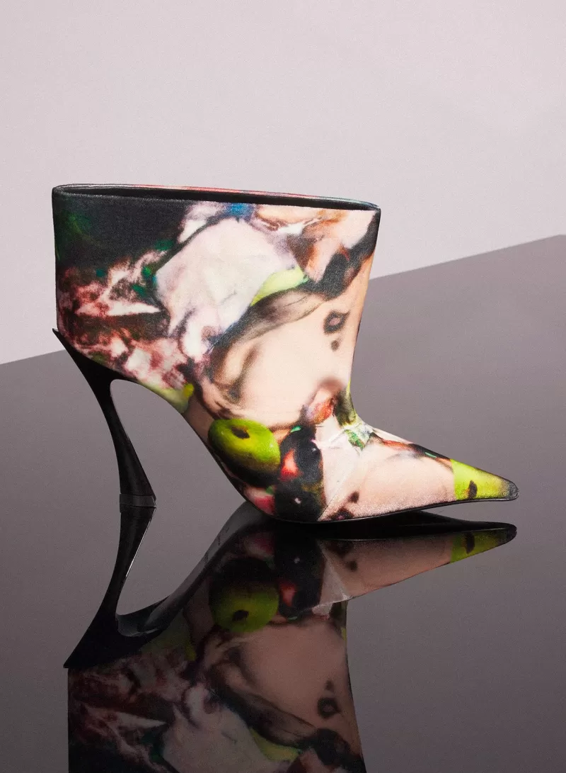 Clearance MUGLER x Ambera Wellmann printed velvet fang 95 ankle boots
