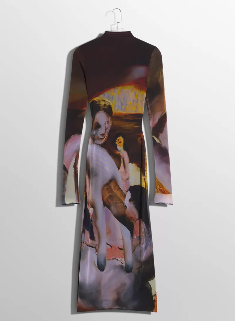 Fashion MUGLER x Ambera Wellmann Sunset printed dress