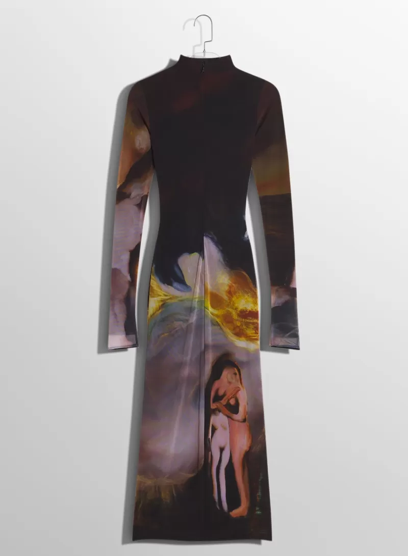 Fashion MUGLER x Ambera Wellmann Sunset printed dress
