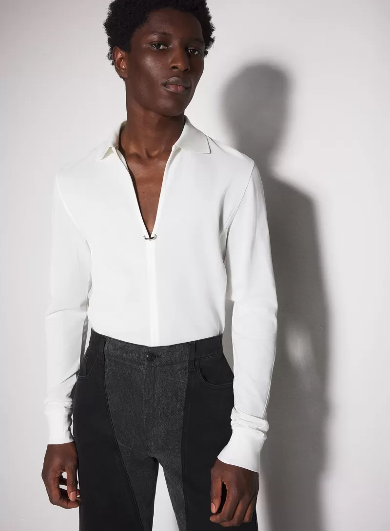 offwhite_pierced_polo_0-1.webp Discount MUGLER off-white pierced polo