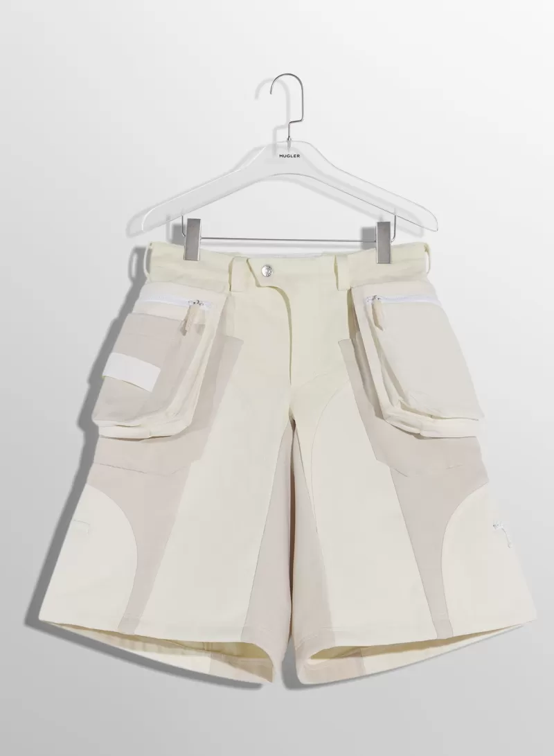 Online MUGLER off-white technical fabric cargo shorts
