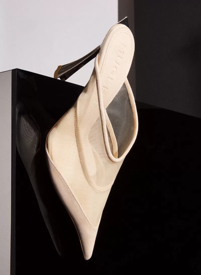 tan_mesh_fang__mules_2-1.webp Flash Sale MUGLER Tan mesh Fang 95 mules