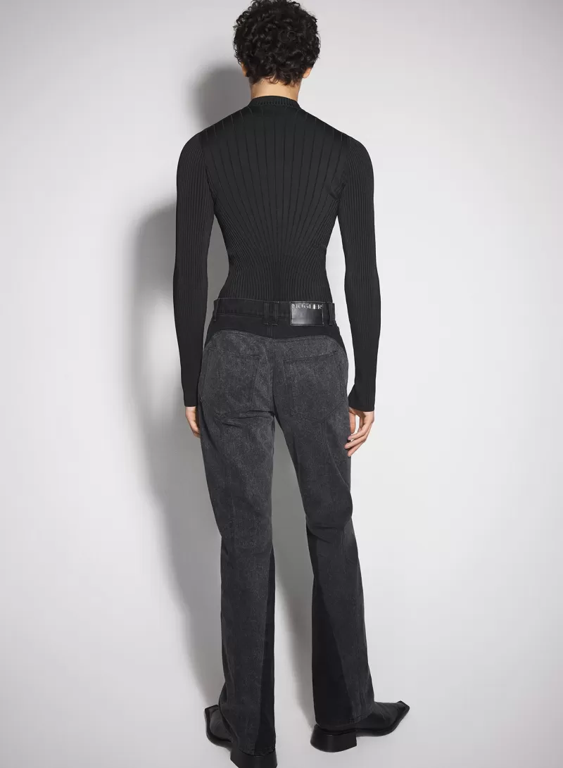 washed_black_bimaterial_straight_leg_jeans_2-1.webp Best MUGLER washed black bi-material straight leg jeans