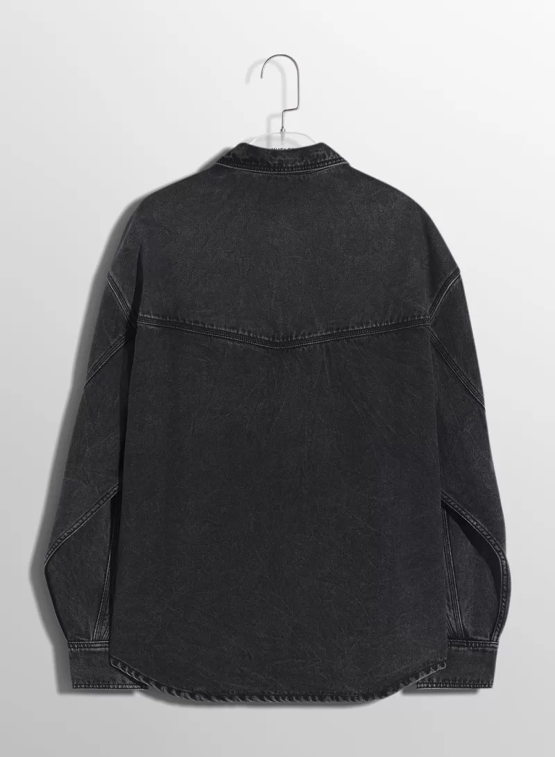 Cheap MUGLER washed black denim shirt